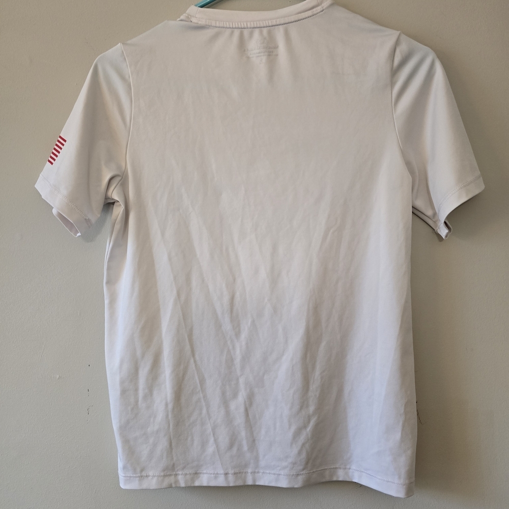Vineyard Vines Kids White USA Graphic Tee with Flag Whale - Picture 3 of 4